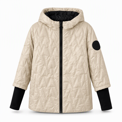 Women's Loose Fit Hooded Patchwork Cotton Long Sleeve Autumn Winter Coat