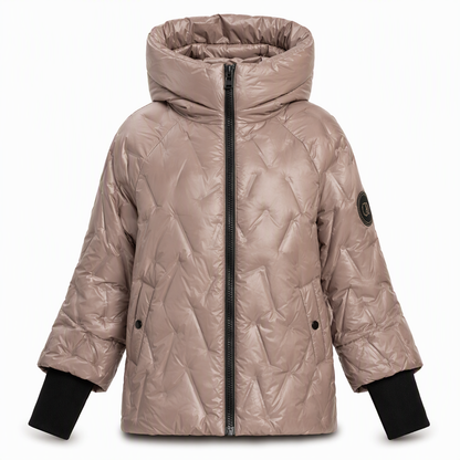 Women's Loose Fit Hooded Patchwork Cotton Long Sleeve Autumn Winter Coat