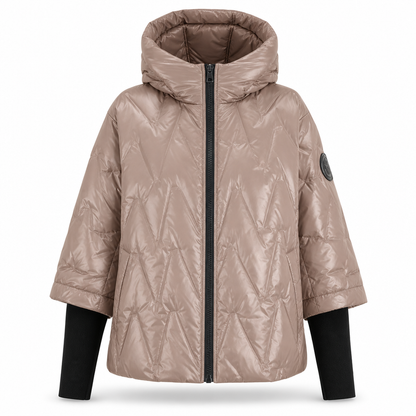 Women's Loose Fit Hooded Patchwork Cotton Long Sleeve Autumn Winter Coat