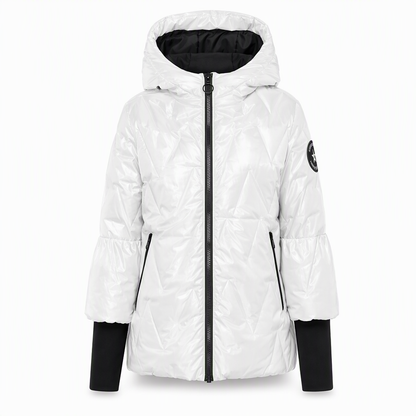 Women's Loose Fit Hooded Patchwork Cotton Long Sleeve Autumn Winter Coat