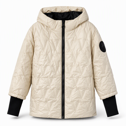 Women's Loose Fit Hooded Patchwork Cotton Long Sleeve Autumn Winter Coat