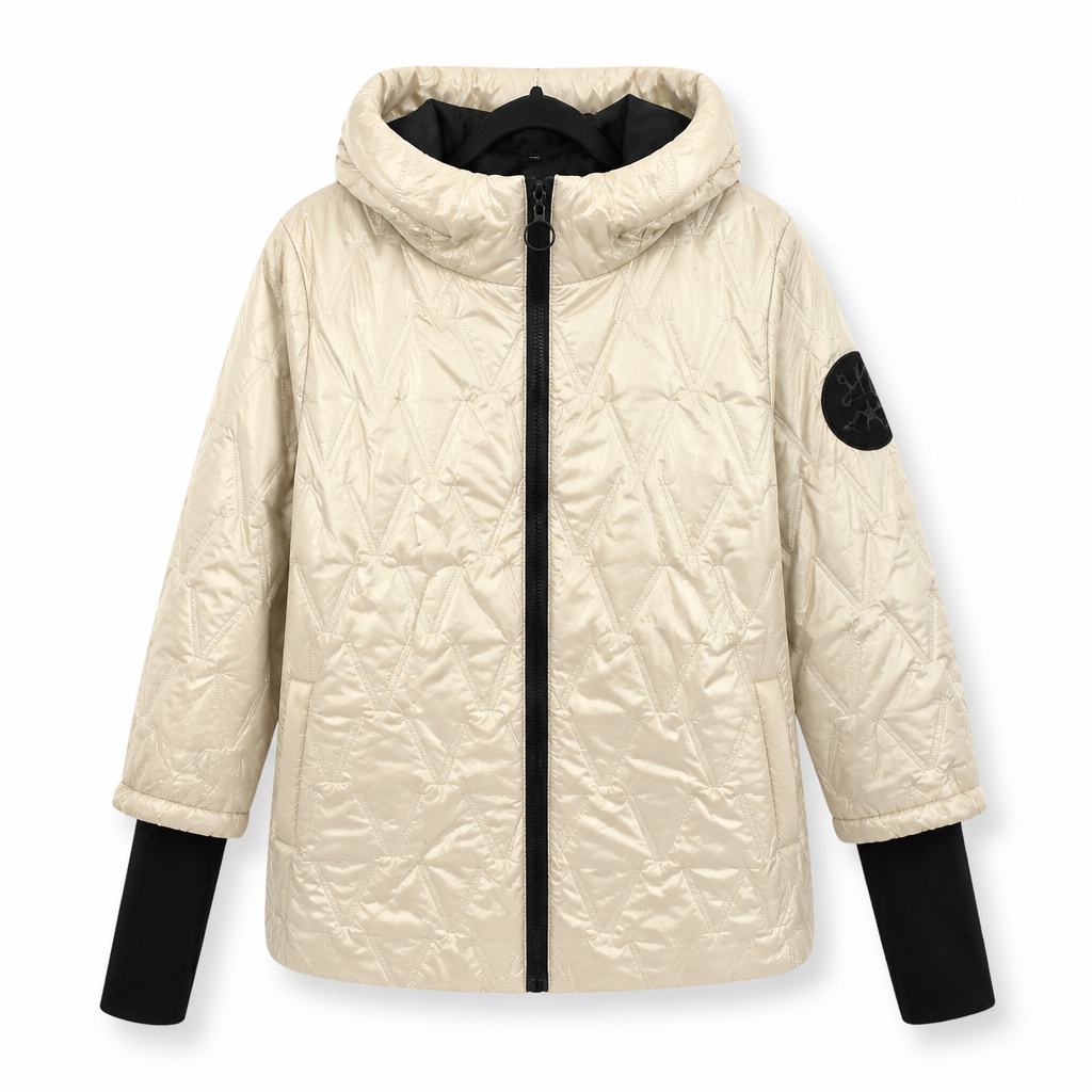 Women's Loose Fit Hooded Patchwork Cotton Long Sleeve Autumn Winter Coat