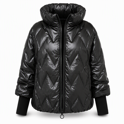 Women's Loose Fit Hooded Patchwork Cotton Long Sleeve Autumn Winter Coat