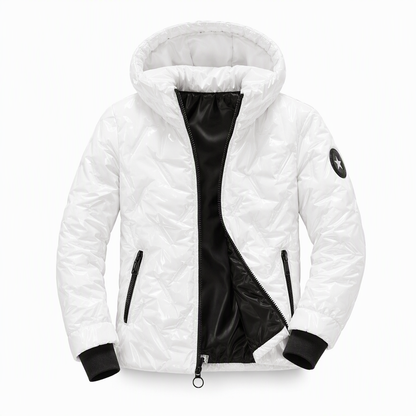 Women's Loose Fit Hooded Patchwork Cotton Long Sleeve Autumn Winter Coat