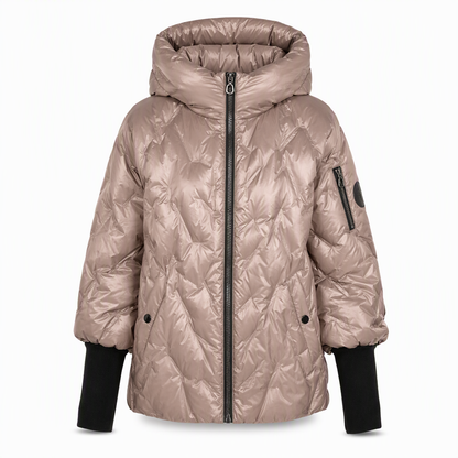 Women's Loose Fit Hooded Patchwork Cotton Long Sleeve Autumn Winter Coat