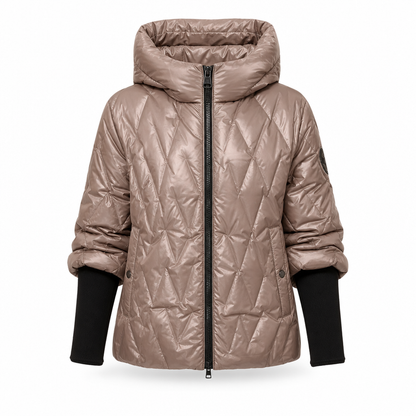 Women's Loose Fit Hooded Patchwork Cotton Long Sleeve Autumn Winter Coat