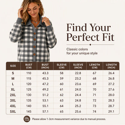 Women's Plaid Button-Down Knit Sweater