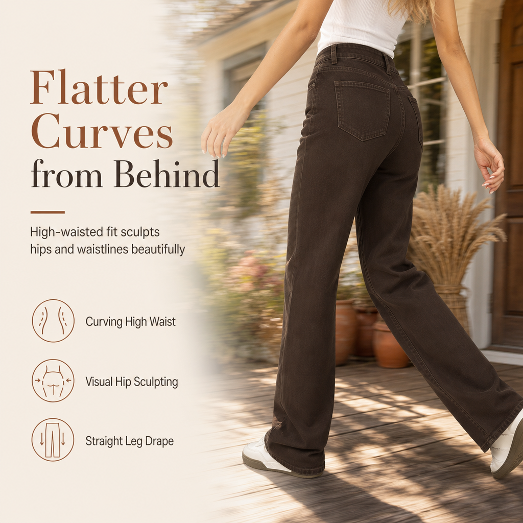 Women's Loose Fit Straight Leg Denim Jeans