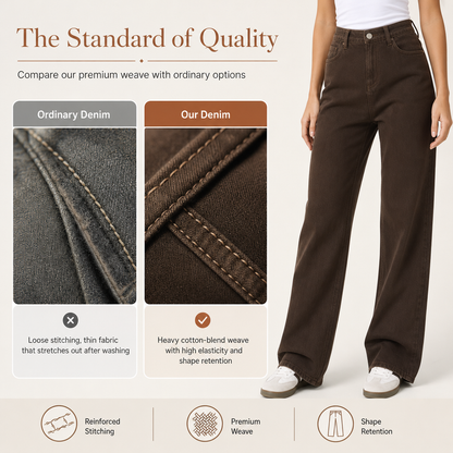 Women's Loose Fit Straight Leg Denim Jeans