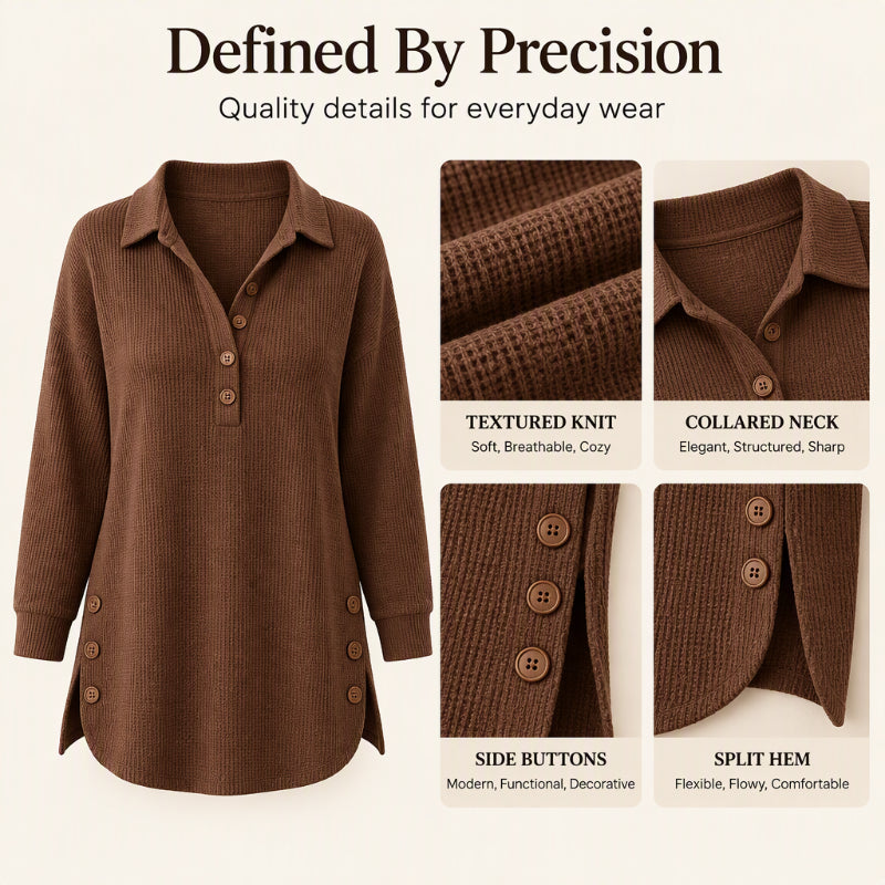 ⏰ Seasonal changeover sale: 50% off – quality at half the price! ✨Women's Waffle Knit Long Sleeve Top