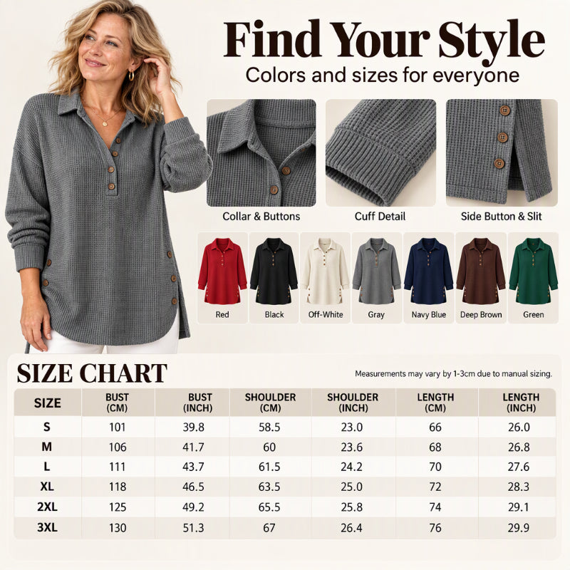 ⏰ Seasonal changeover sale: 50% off – quality at half the price! ✨Women's Waffle Knit Long Sleeve Top