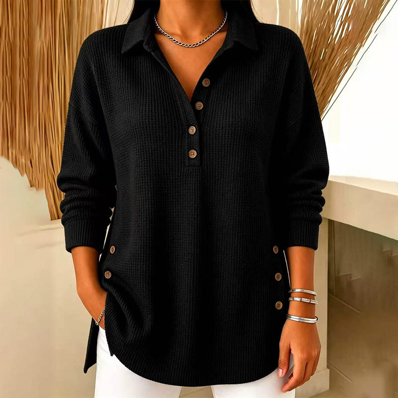 ⏰ Seasonal changeover sale: 50% off – quality at half the price! ✨Women's Waffle Knit Long Sleeve Top
