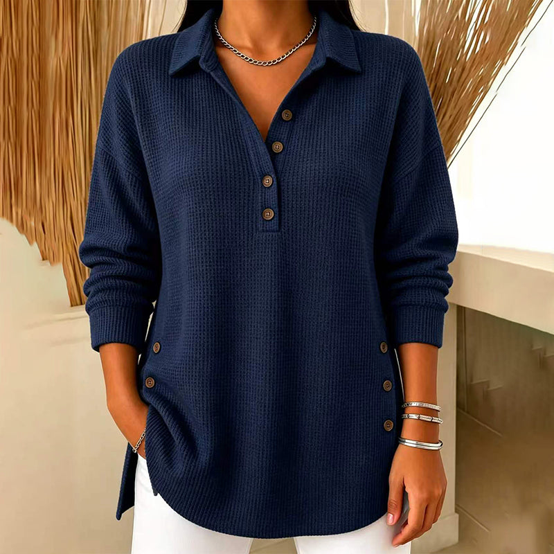 ⏰ Seasonal changeover sale: 50% off – quality at half the price! ✨Women's Waffle Knit Long Sleeve Top