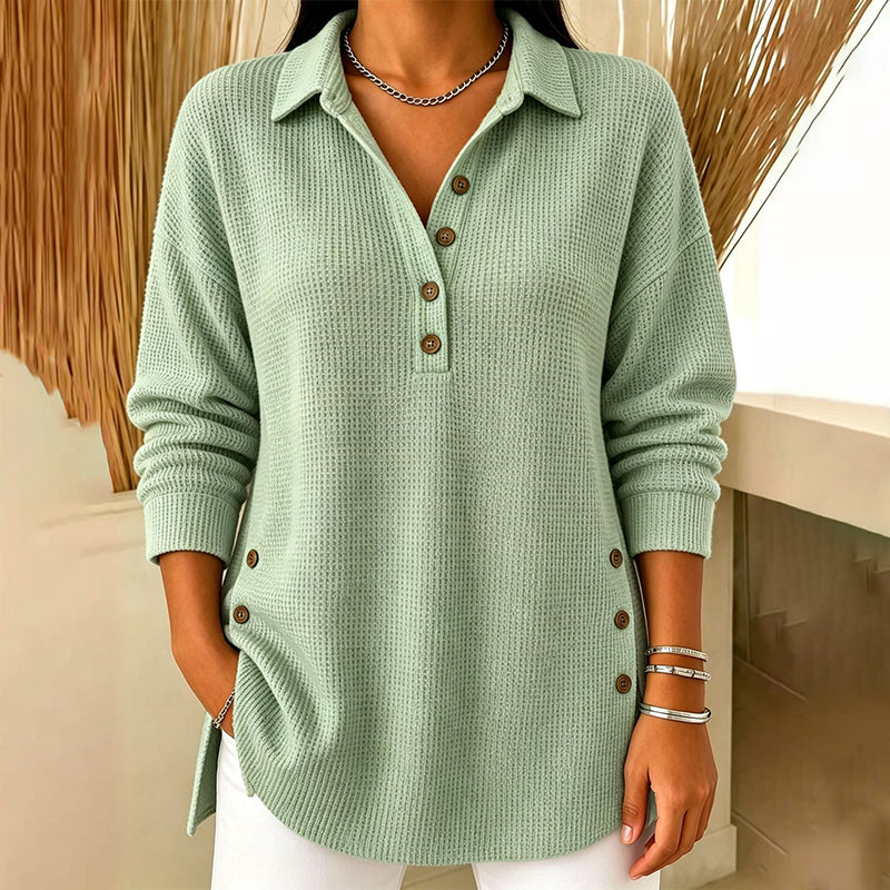 ⏰ Seasonal changeover sale: 50% off – quality at half the price! ✨Women's Waffle Knit Long Sleeve Top