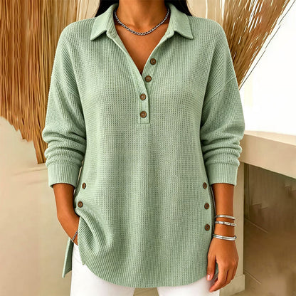 ⏰ Seasonal changeover sale: 50% off – quality at half the price! ✨Women's Waffle Knit Long Sleeve Top