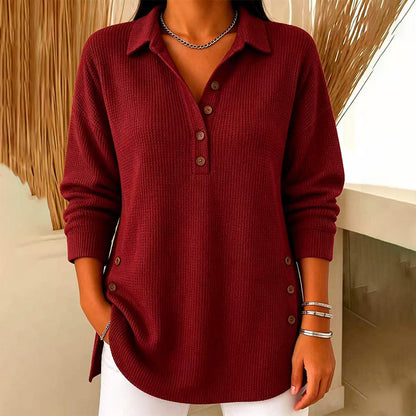 ⏰ Seasonal changeover sale: 50% off – quality at half the price! ✨Women's Waffle Knit Long Sleeve Top