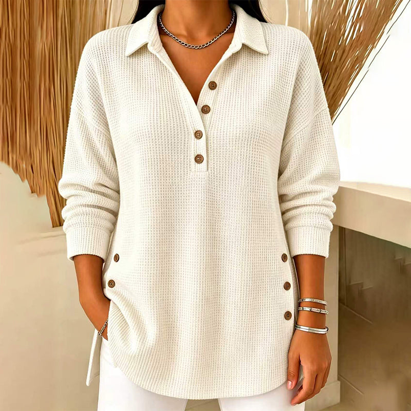 ⏰ Seasonal changeover sale: 50% off – quality at half the price! ✨Women's Waffle Knit Long Sleeve Top