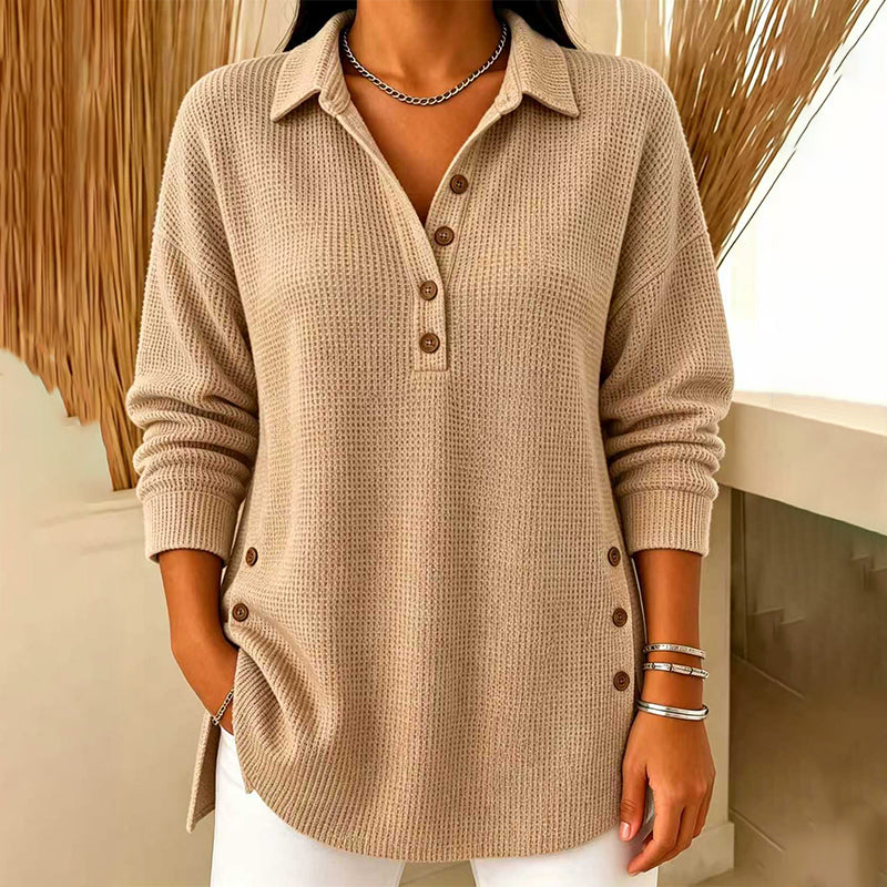 ⏰ Seasonal changeover sale: 50% off – quality at half the price! ✨Women's Waffle Knit Long Sleeve Top