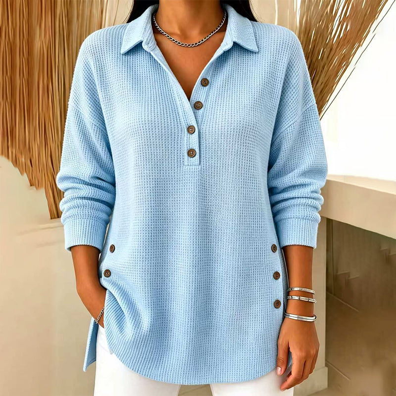 ⏰ Seasonal changeover sale: 50% off – quality at half the price! ✨Women's Waffle Knit Long Sleeve Top
