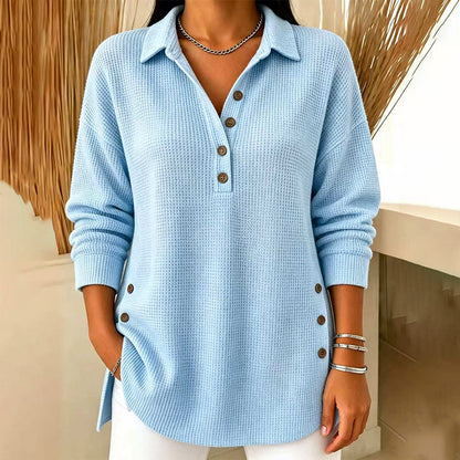 ⏰ Seasonal changeover sale: 50% off – quality at half the price! ✨Women's Waffle Knit Long Sleeve Top