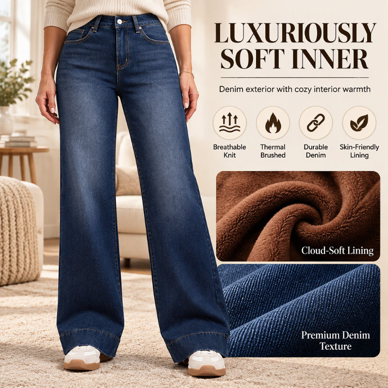 ⏰ Seasonal changeover sale: 50% off – quality at half the price! ✨Women's High Waist Thermal Wide-Leg Jeans