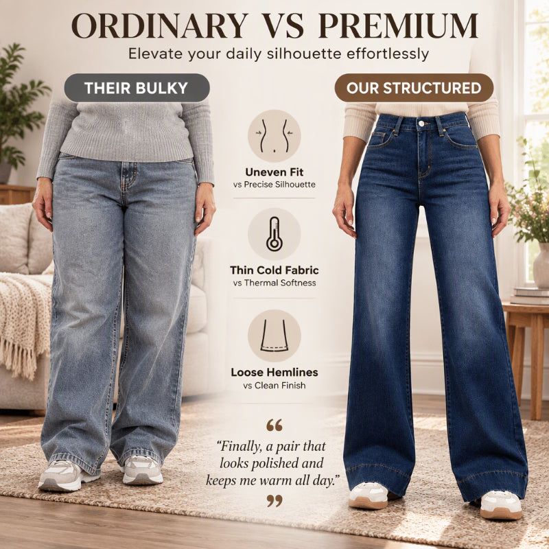 ⏰ Seasonal changeover sale: 50% off – quality at half the price! ✨Women's High Waist Thermal Wide-Leg Jeans