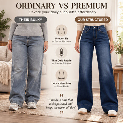 ⏰ Seasonal changeover sale: 50% off – quality at half the price! ✨Women's High Waist Thermal Wide-Leg Jeans