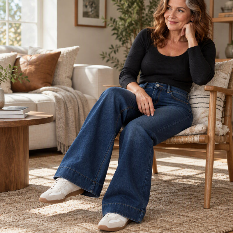 ⏰ Seasonal changeover sale: 50% off – quality at half the price! ✨Women's High Waist Thermal Wide-Leg Jeans