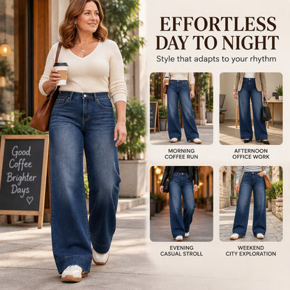 ⏰ Seasonal changeover sale: 50% off – quality at half the price! ✨Women's High Waist Thermal Wide-Leg Jeans