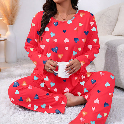 🎉The Lowest Price But The Best Quality!🔥Women's Heart Print Long Sleeve Pajama Set