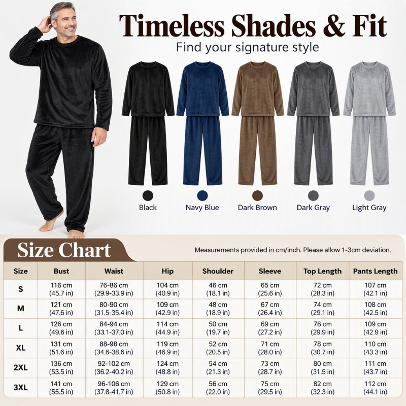 ⏰ Seasonal changeover sale: 50% off – quality at half the price! ✨Men's Cozy Thermal Velvet Pajama Set
