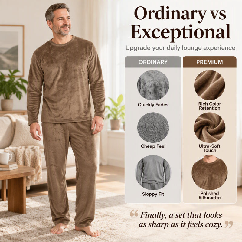 ⏰ Seasonal changeover sale: 50% off – quality at half the price! ✨Men's Cozy Thermal Velvet Pajama Set