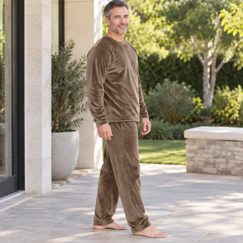 ⏰ Seasonal changeover sale: 50% off – quality at half the price! ✨Men's Cozy Thermal Velvet Pajama Set