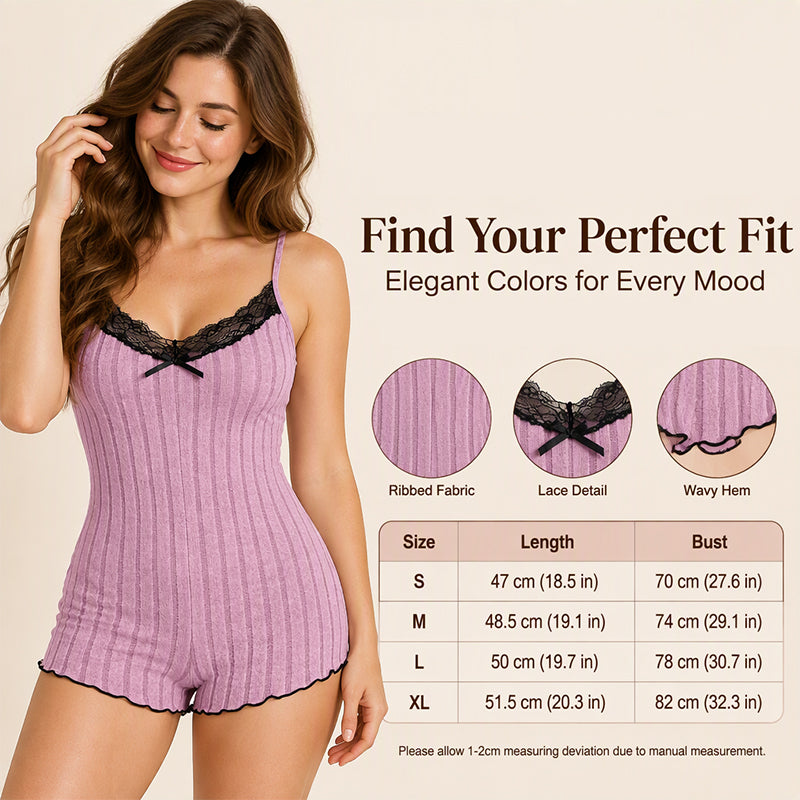 ⏰ Last Day of the Sale – 50% OFF ✨Women's Butterfly Back Lace Romper Pajamas