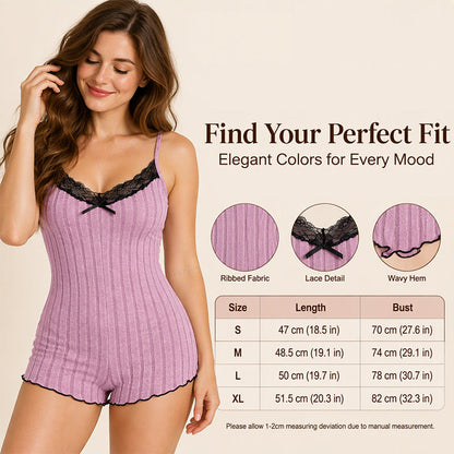⏰ Last Day of the Sale – 50% OFF ✨Women's Butterfly Back Lace Romper Pajamas