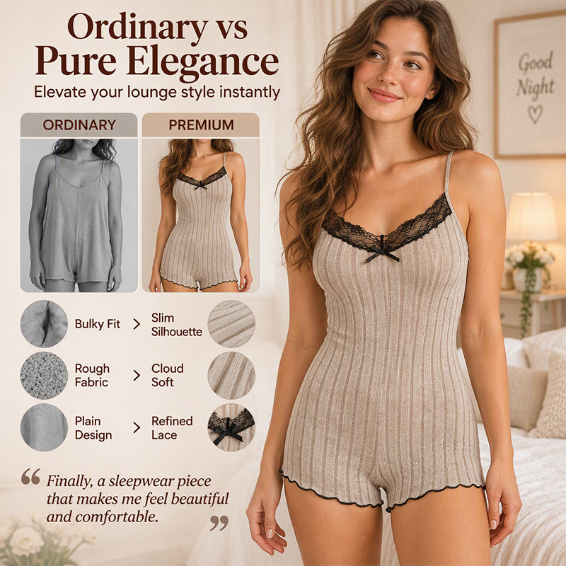 ⏰ Last Day of the Sale – 50% OFF ✨Women's Butterfly Back Lace Romper Pajamas