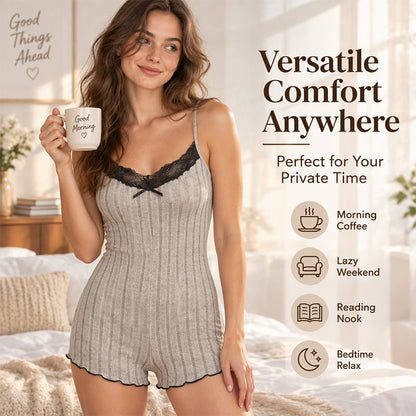 ⏰ Last Day of the Sale – 50% OFF ✨Women's Butterfly Back Lace Romper Pajamas