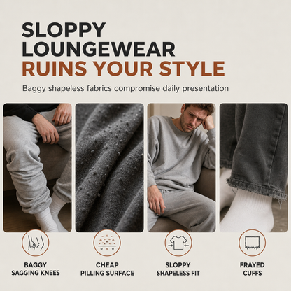 ⏰ Seasonal changeover sale: 50% off – quality at half the price! ✨Men's Casual Knitwear Set Autumn Winter Crew Neck Jacquard Knit Sweater Suit