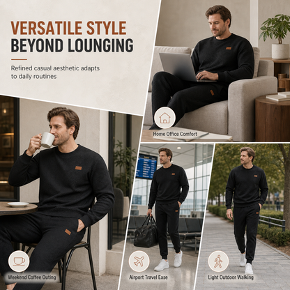 ⏰ Seasonal changeover sale: 50% off – quality at half the price! ✨Men's Casual Knitwear Set Autumn Winter Crew Neck Jacquard Knit Sweater Suit