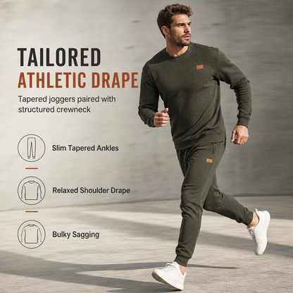 ⏰ Seasonal changeover sale: 50% off – quality at half the price! ✨Men's Casual Knitwear Set Autumn Winter Crew Neck Jacquard Knit Sweater Suit