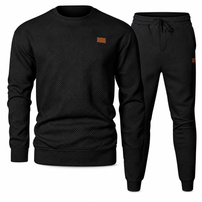 ⏰ Seasonal changeover sale: 50% off – quality at half the price! ✨Men's Casual Knitwear Set Autumn Winter Crew Neck Jacquard Knit Sweater Suit