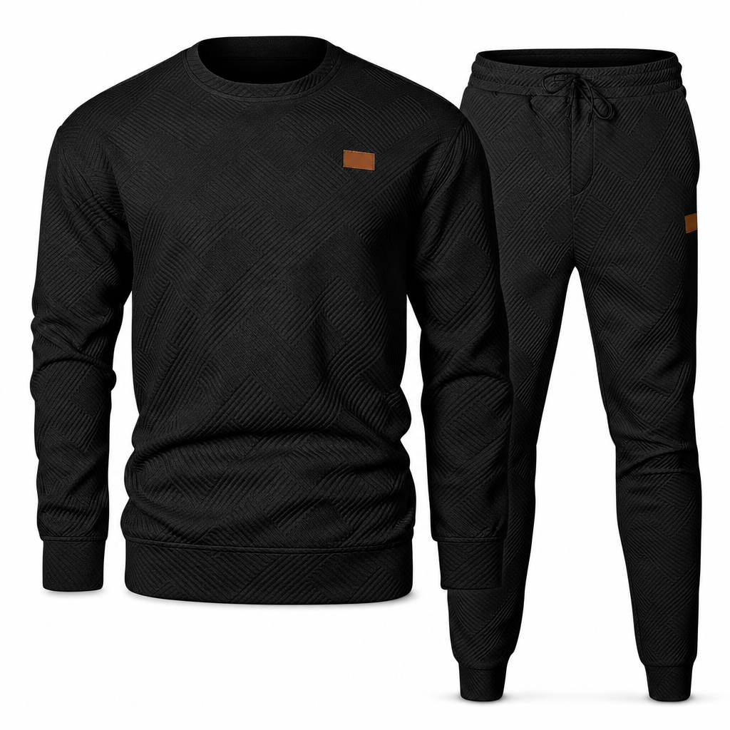⏰ Seasonal changeover sale: 50% off – quality at half the price! ✨Men's Casual Knitwear Set Autumn Winter Crew Neck Jacquard Knit Sweater Suit