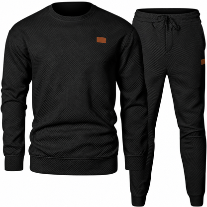 ⏰ Seasonal changeover sale: 50% off – quality at half the price! ✨Men's Casual Knitwear Set Autumn Winter Crew Neck Jacquard Knit Sweater Suit