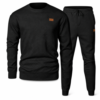 ⏰ Seasonal changeover sale: 50% off – quality at half the price! ✨Men's Casual Knitwear Set Autumn Winter Crew Neck Jacquard Knit Sweater Suit