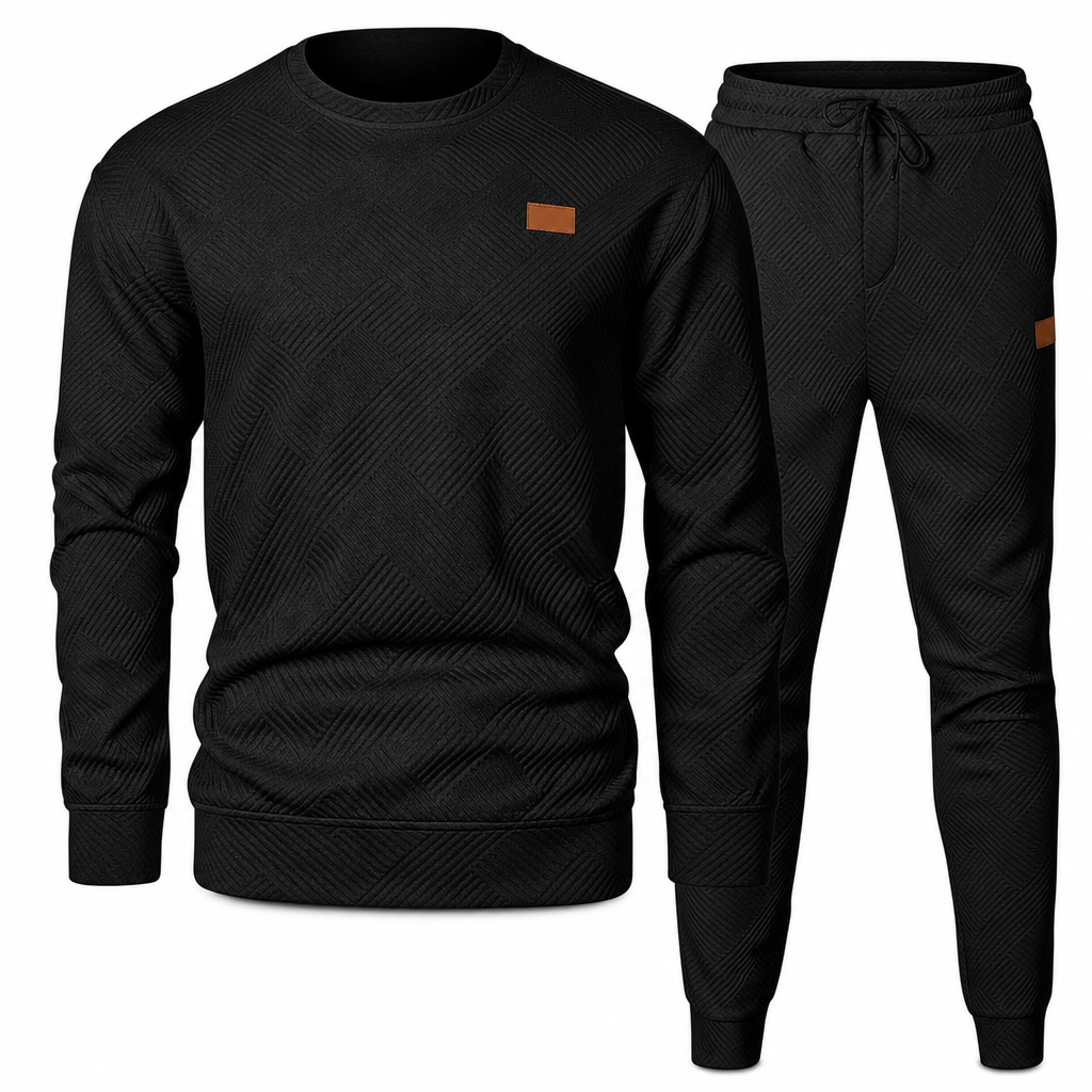 ⏰ Seasonal changeover sale: 50% off – quality at half the price! ✨Men's Casual Knitwear Set Autumn Winter Crew Neck Jacquard Knit Sweater Suit