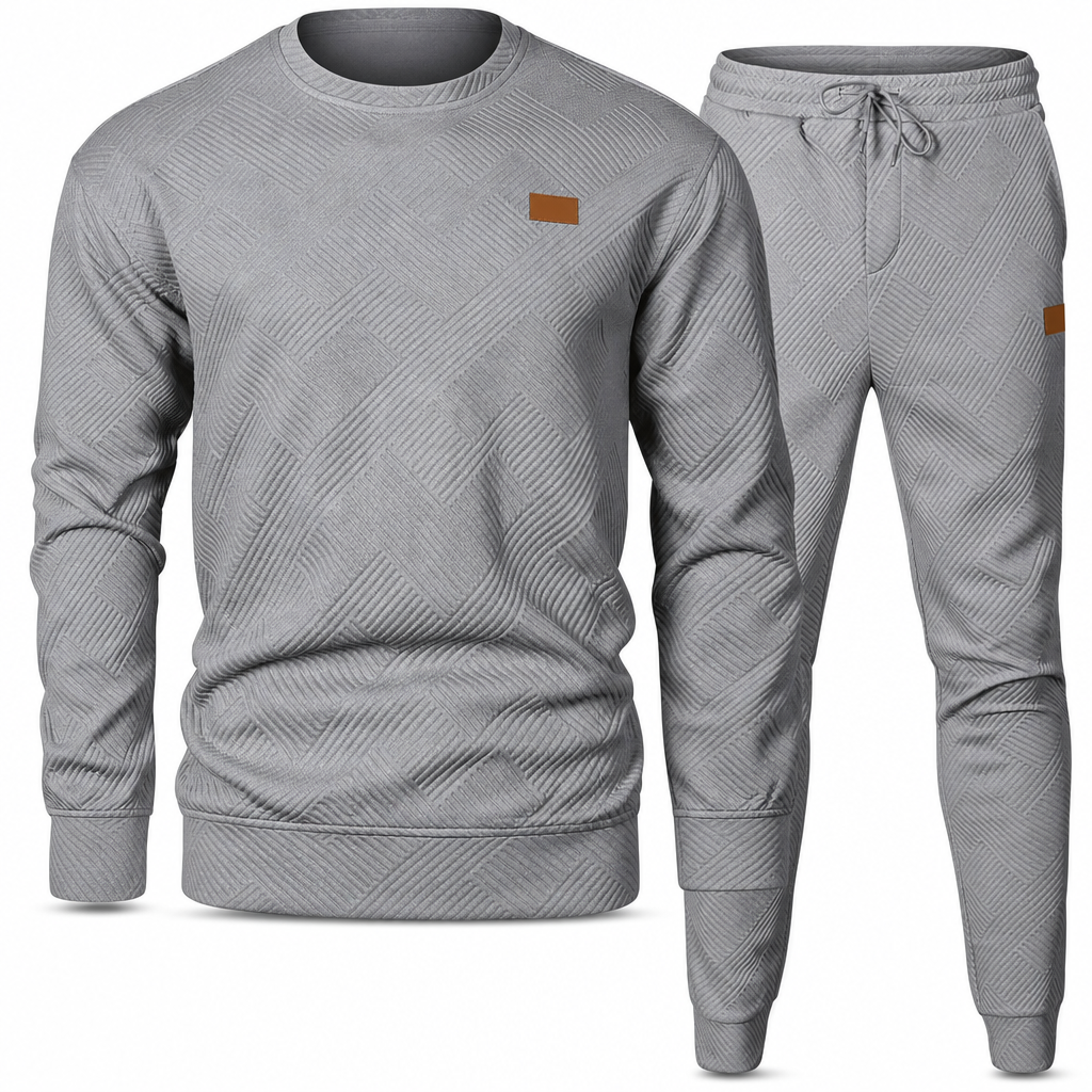 ⏰ Seasonal changeover sale: 50% off – quality at half the price! ✨Men's Casual Knitwear Set Autumn Winter Crew Neck Jacquard Knit Sweater Suit
