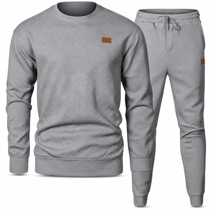 ⏰ Seasonal changeover sale: 50% off – quality at half the price! ✨Men's Casual Knitwear Set Autumn Winter Crew Neck Jacquard Knit Sweater Suit