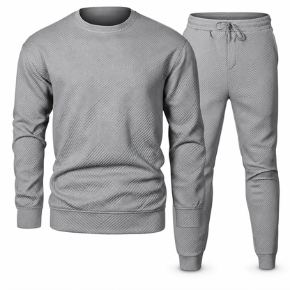 ⏰ Seasonal changeover sale: 50% off – quality at half the price! ✨Men's Casual Knitwear Set Autumn Winter Crew Neck Jacquard Knit Sweater Suit