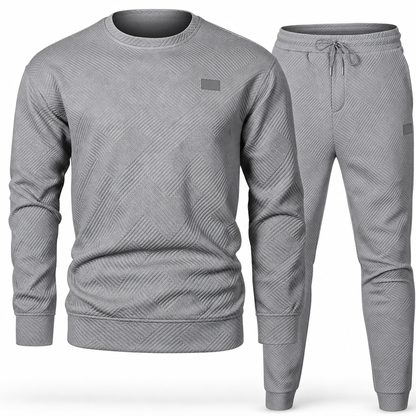 ⏰ Seasonal changeover sale: 50% off – quality at half the price! ✨Men's Casual Knitwear Set Autumn Winter Crew Neck Jacquard Knit Sweater Suit