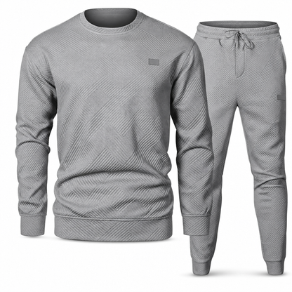 ⏰ Seasonal changeover sale: 50% off – quality at half the price! ✨Men's Casual Knitwear Set Autumn Winter Crew Neck Jacquard Knit Sweater Suit